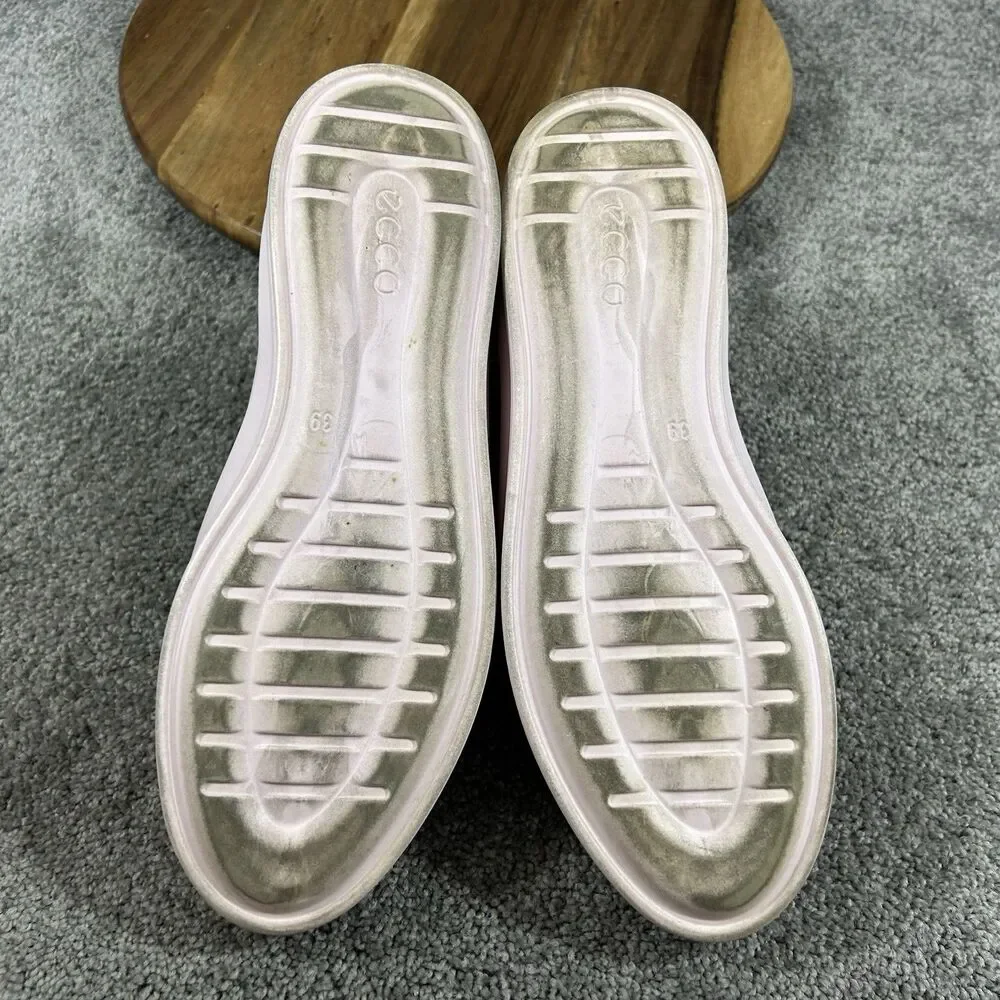 ECCO Flexure T-Cap Low Woman’s Size 39 White Rose Pink Leather Shoes No Insoles